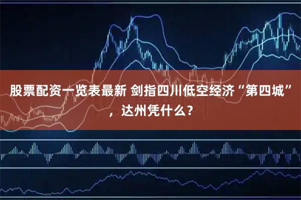 股票配资一览表最新 剑指四川低空经济“第四城”，达州凭什么？